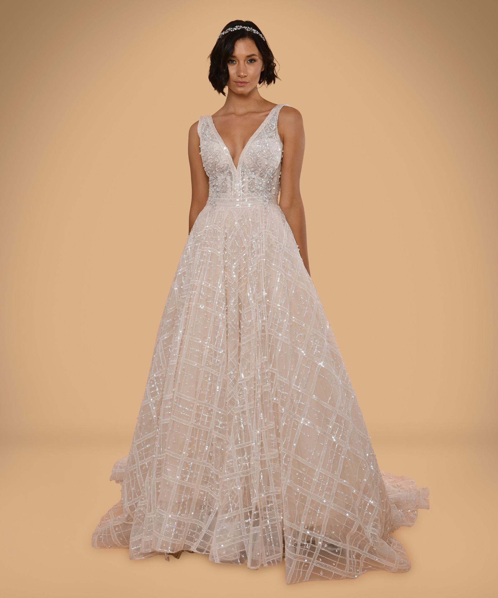Rent Custom Made Sleeveless Embellished Ballgown In Lebanon