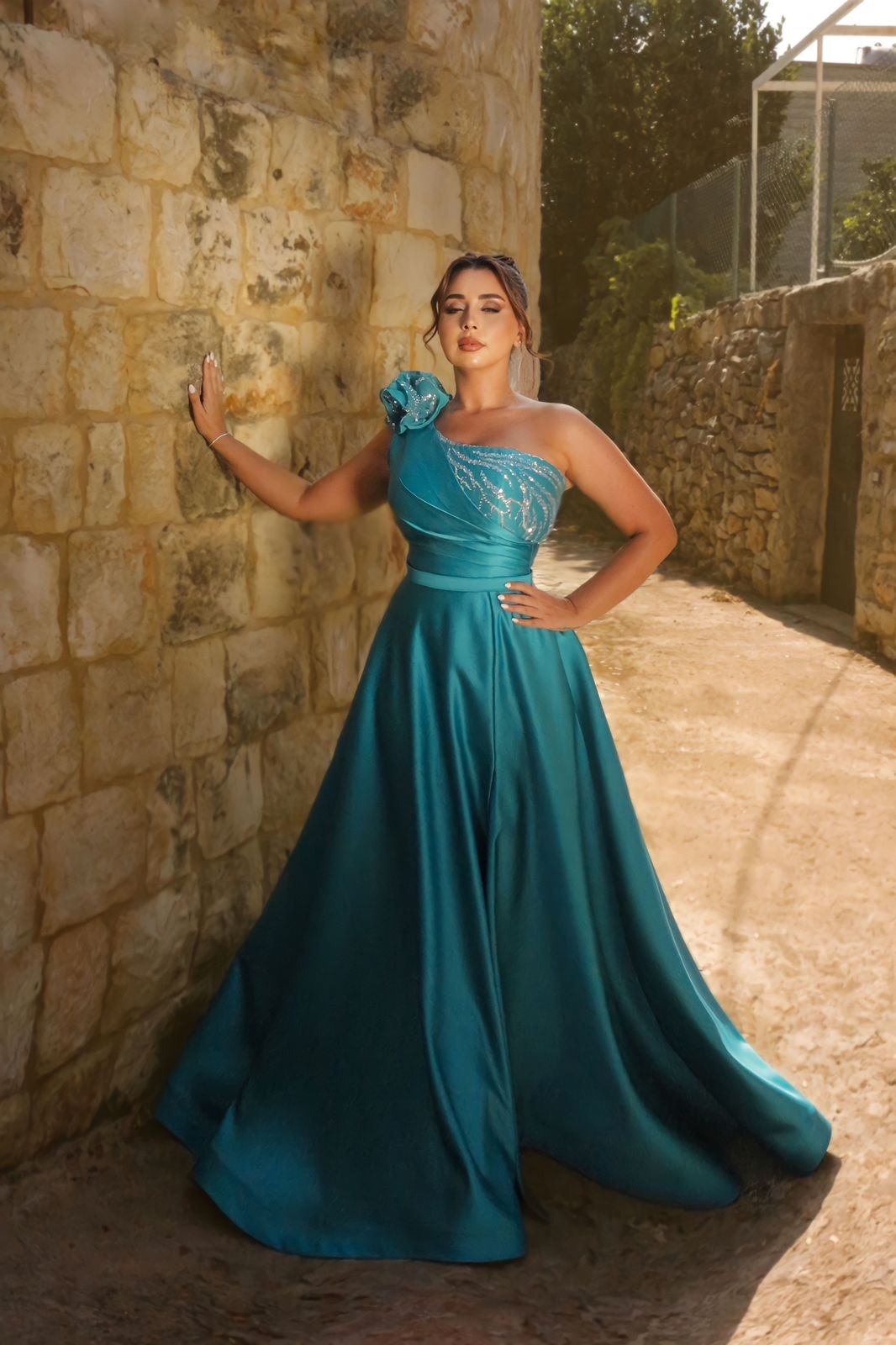 sachin and babi light blue dress ASOS Curve ASOS DESIGN Bridesmaid Curve satin ruched halter neck maxi dress  in dusky blue main image 1