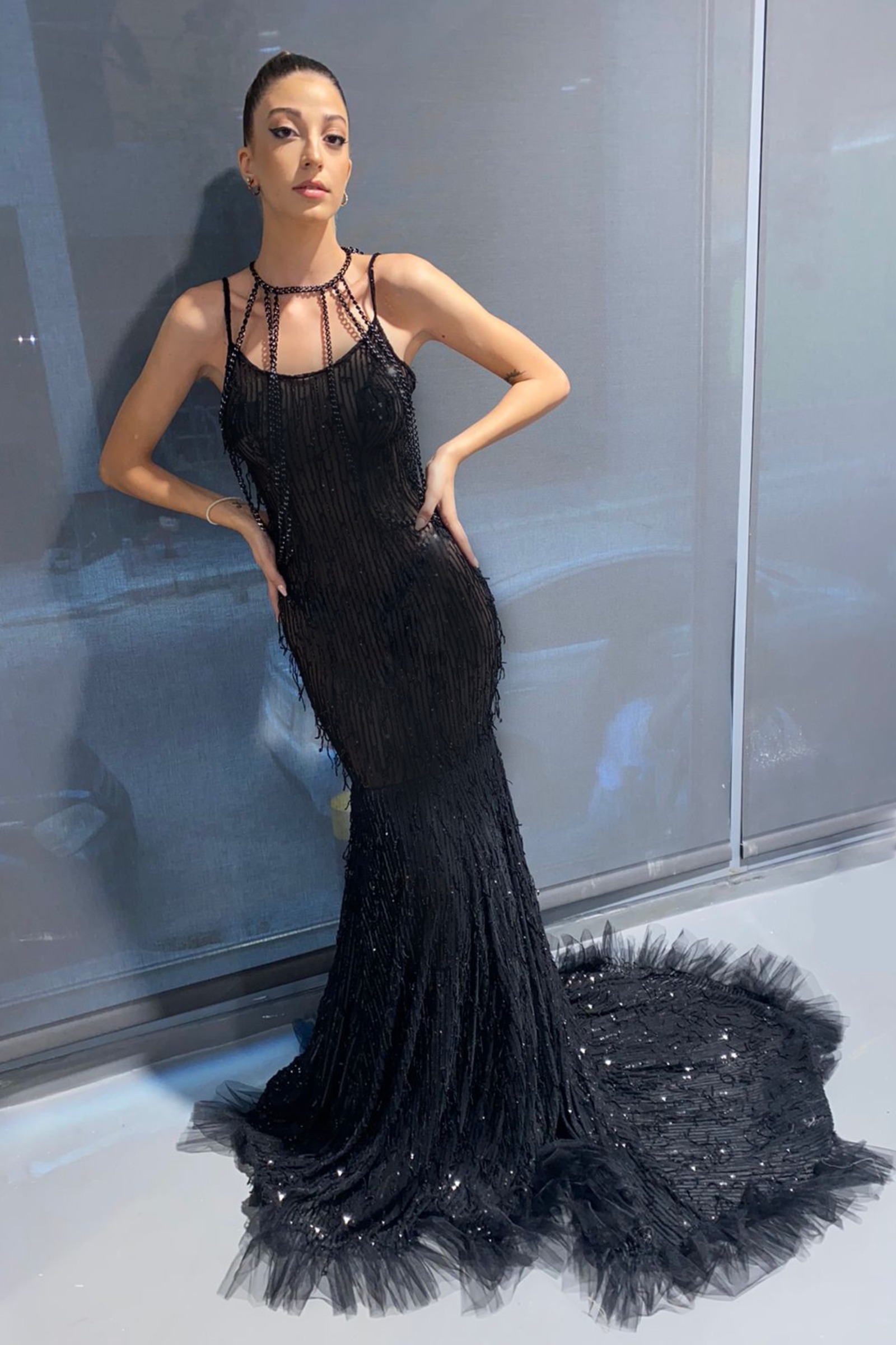 Rent CELINE NADER Sleeveless Fringes Long Dress in Lebanon - Designer 24