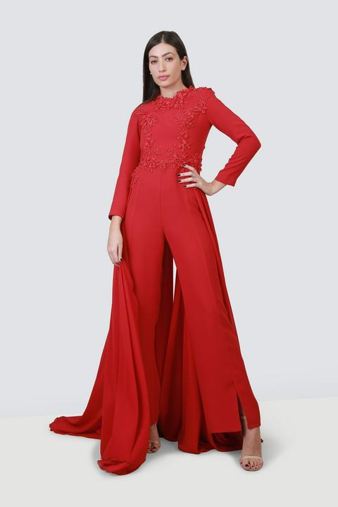 designer red jumpsuit