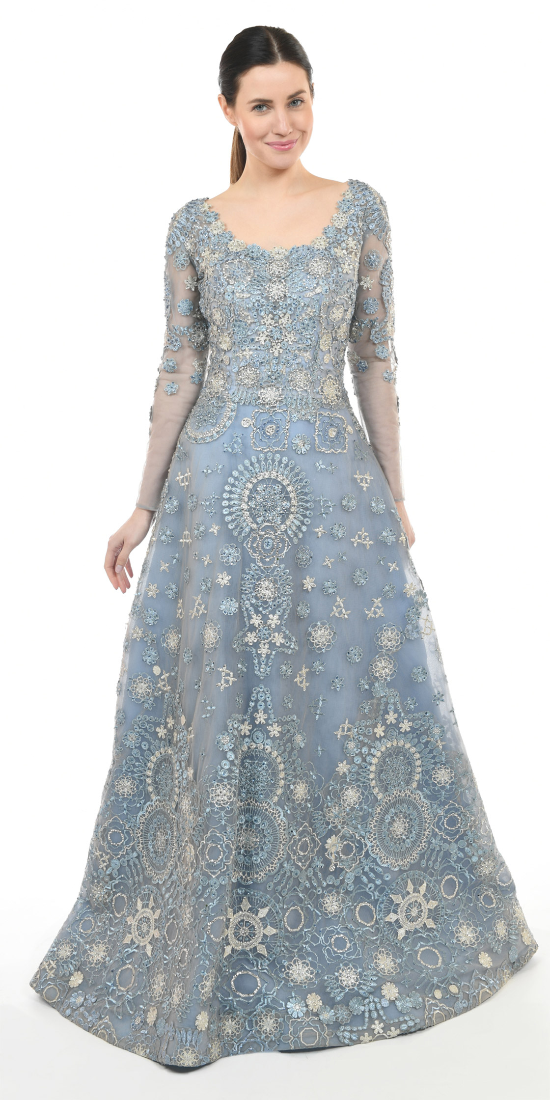 Rent FADI NAHLE Long Sleeve Embellished Ballgown in Lebanon