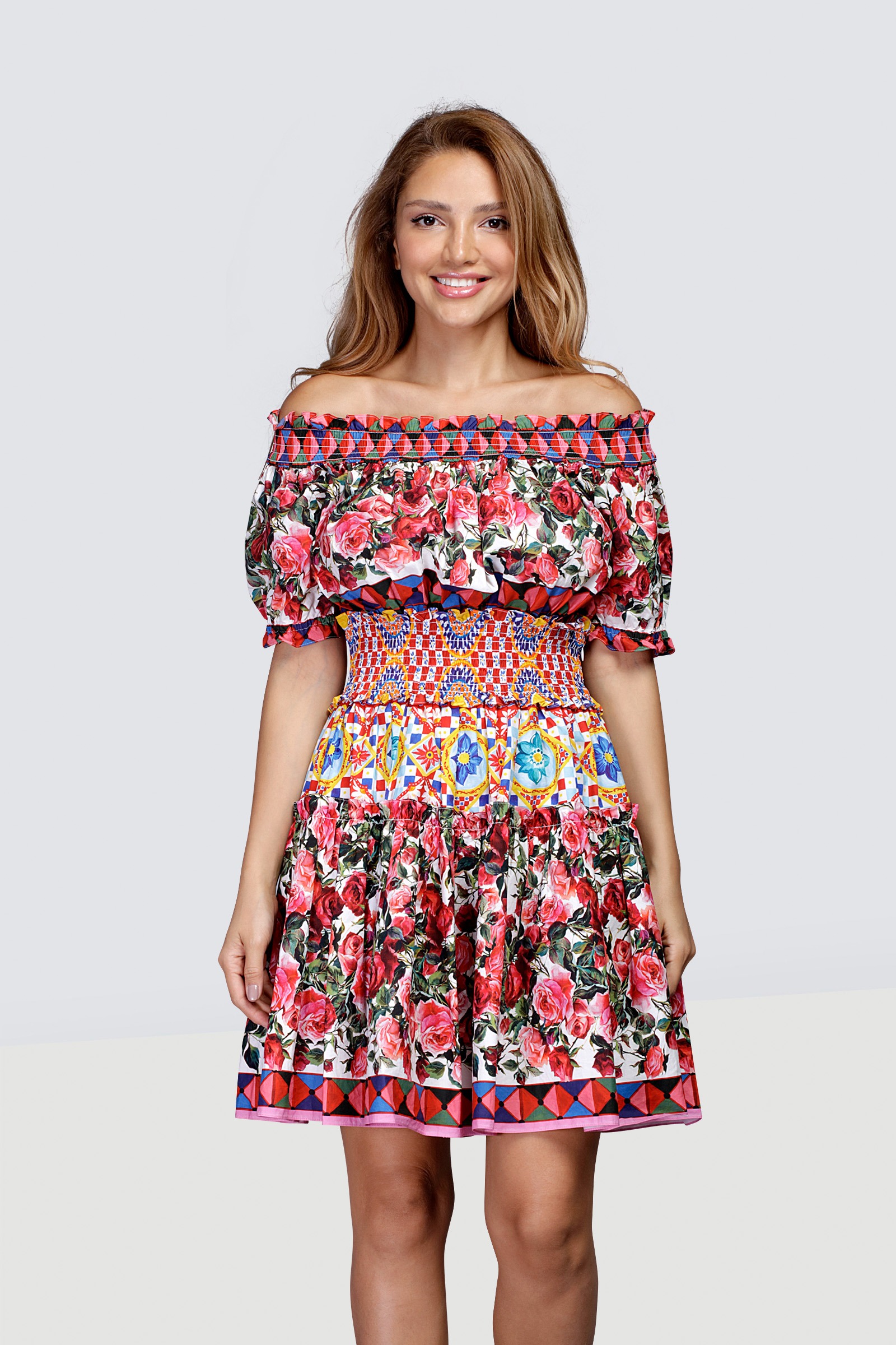 Rent DOLCE & GABBANA Floral mini off shoulder gown in Dubai - Designer 24