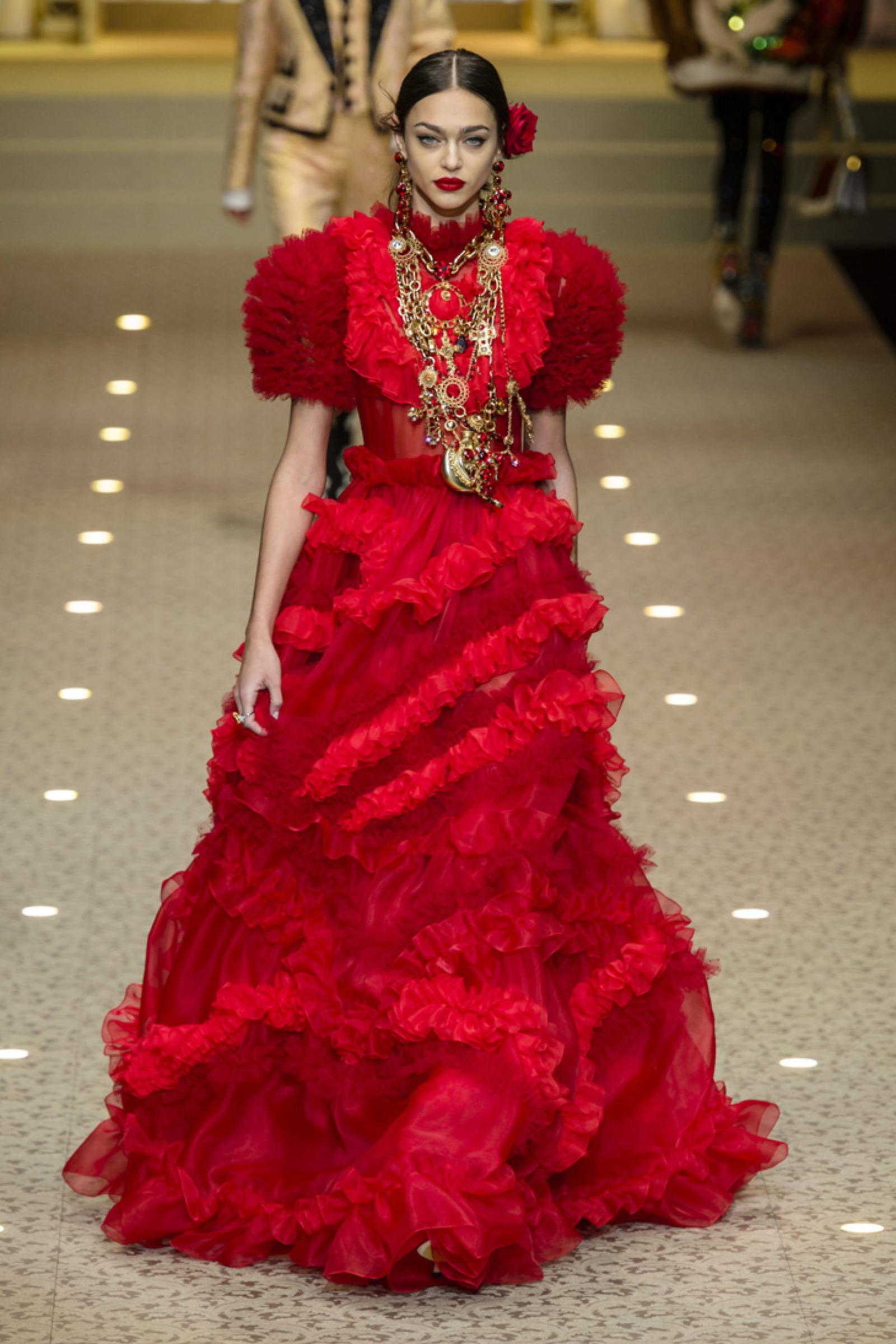 Rent DOLCE & GABBANA Short Sleeve Ruffles Gown in Dubai - Designer 24