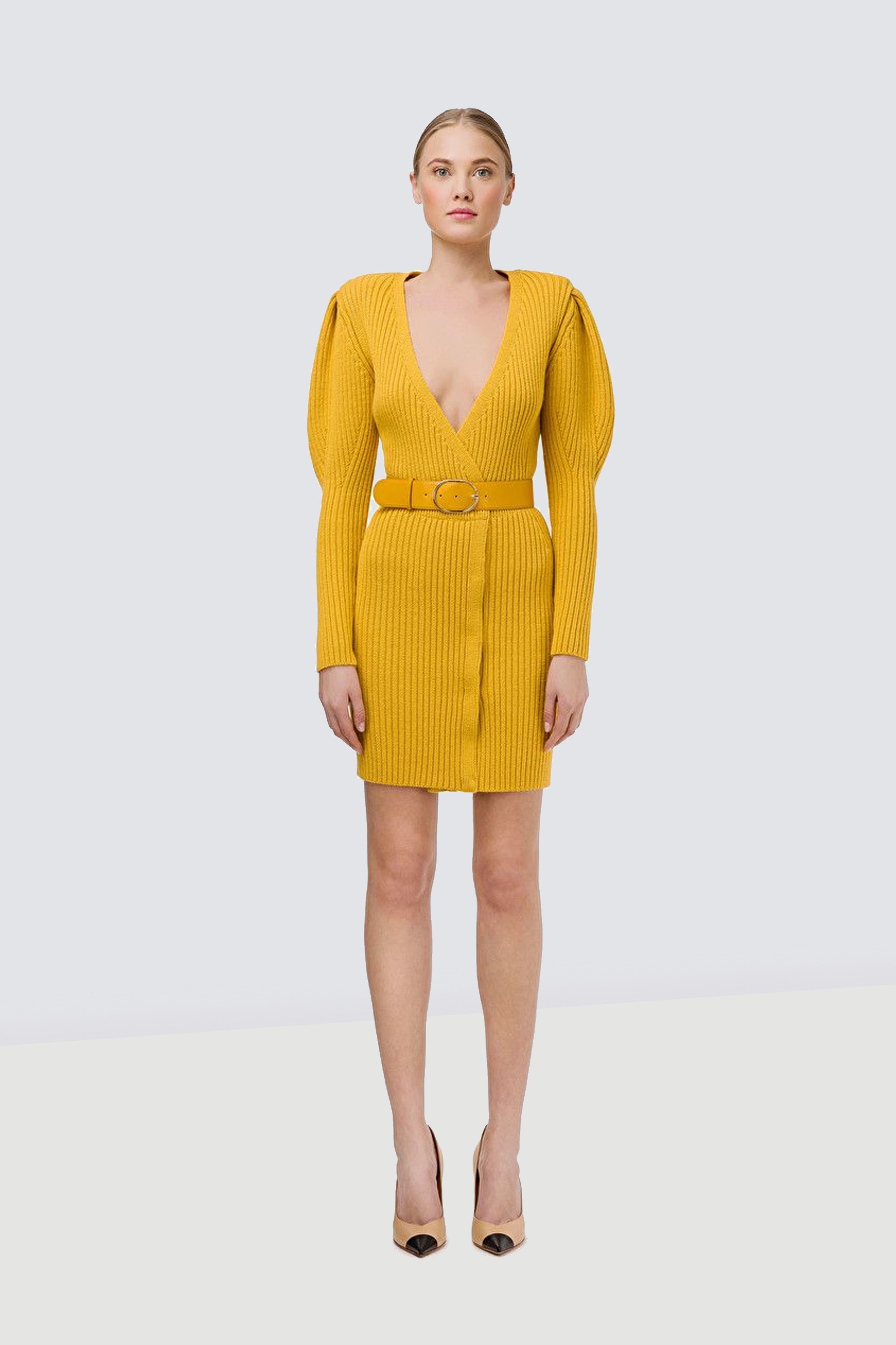 Rent ELISABETTA FRANCHI Knit Fabric dress with belt in Dubai Designer 24