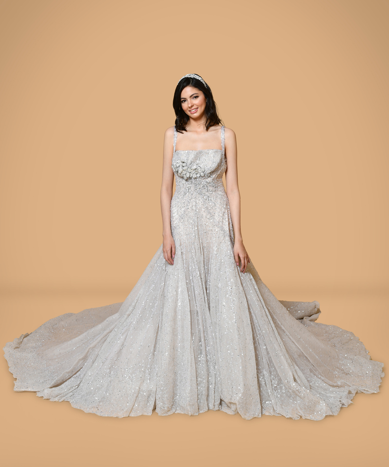 Rent Elie Saab Sleeveless Floral Shiny Gown In Lebanon Designer 24