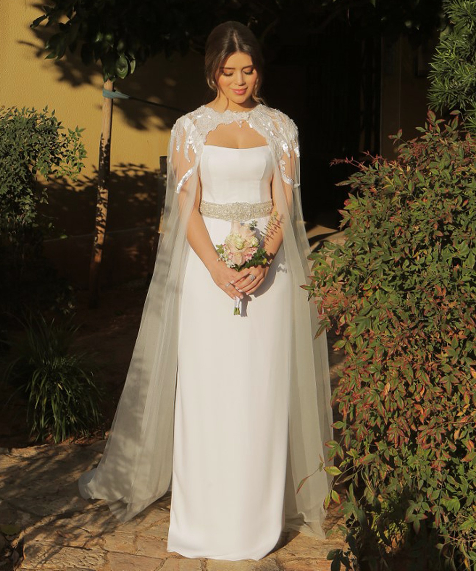 Rent ESPOSA PRIVÉ Simple Bridal Dress with Cape in Lebanon - Designer 24