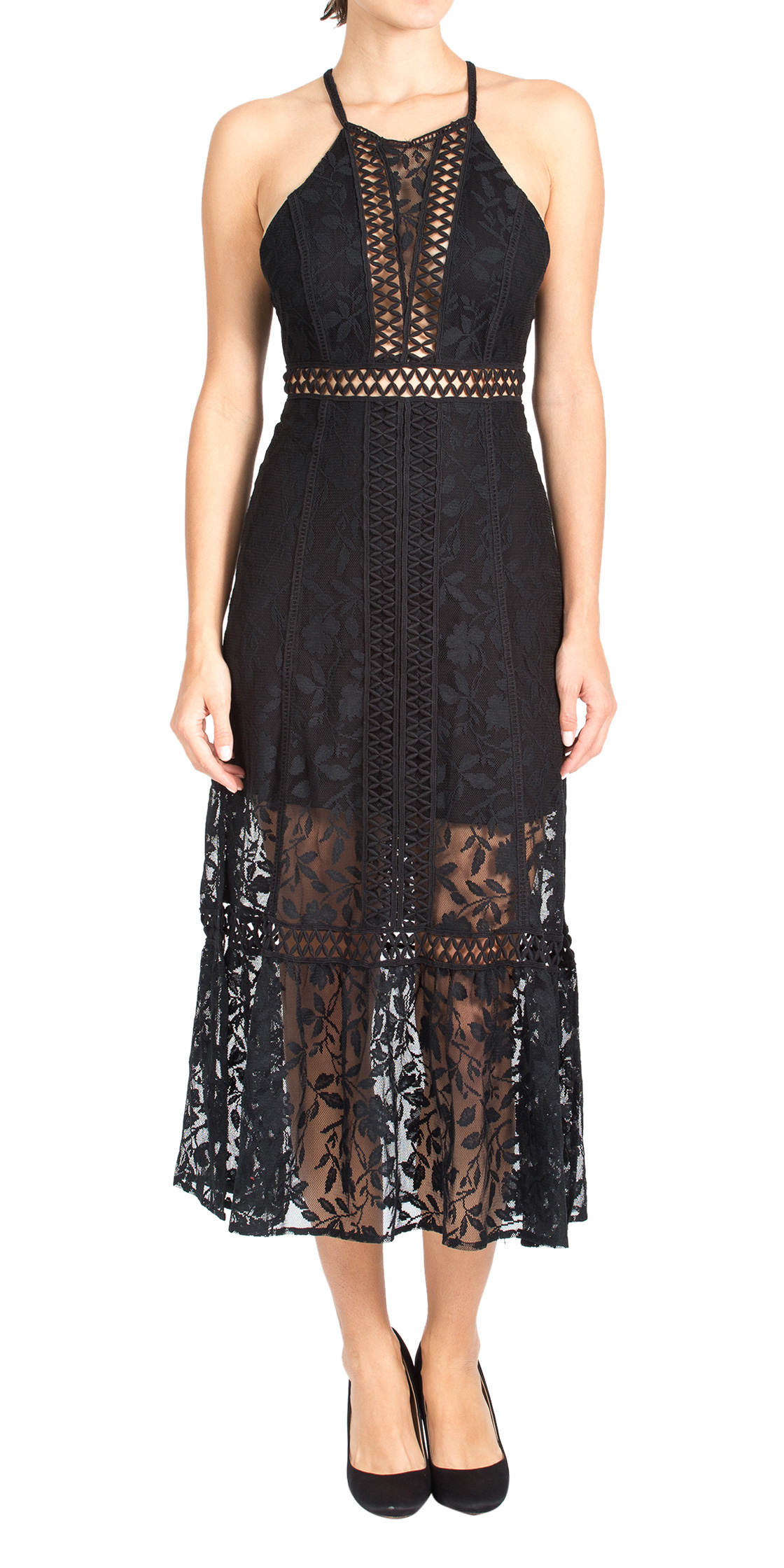 Rent FREE PEOPLE Lace Insert Midi Dress in Dubai - Designer 24
