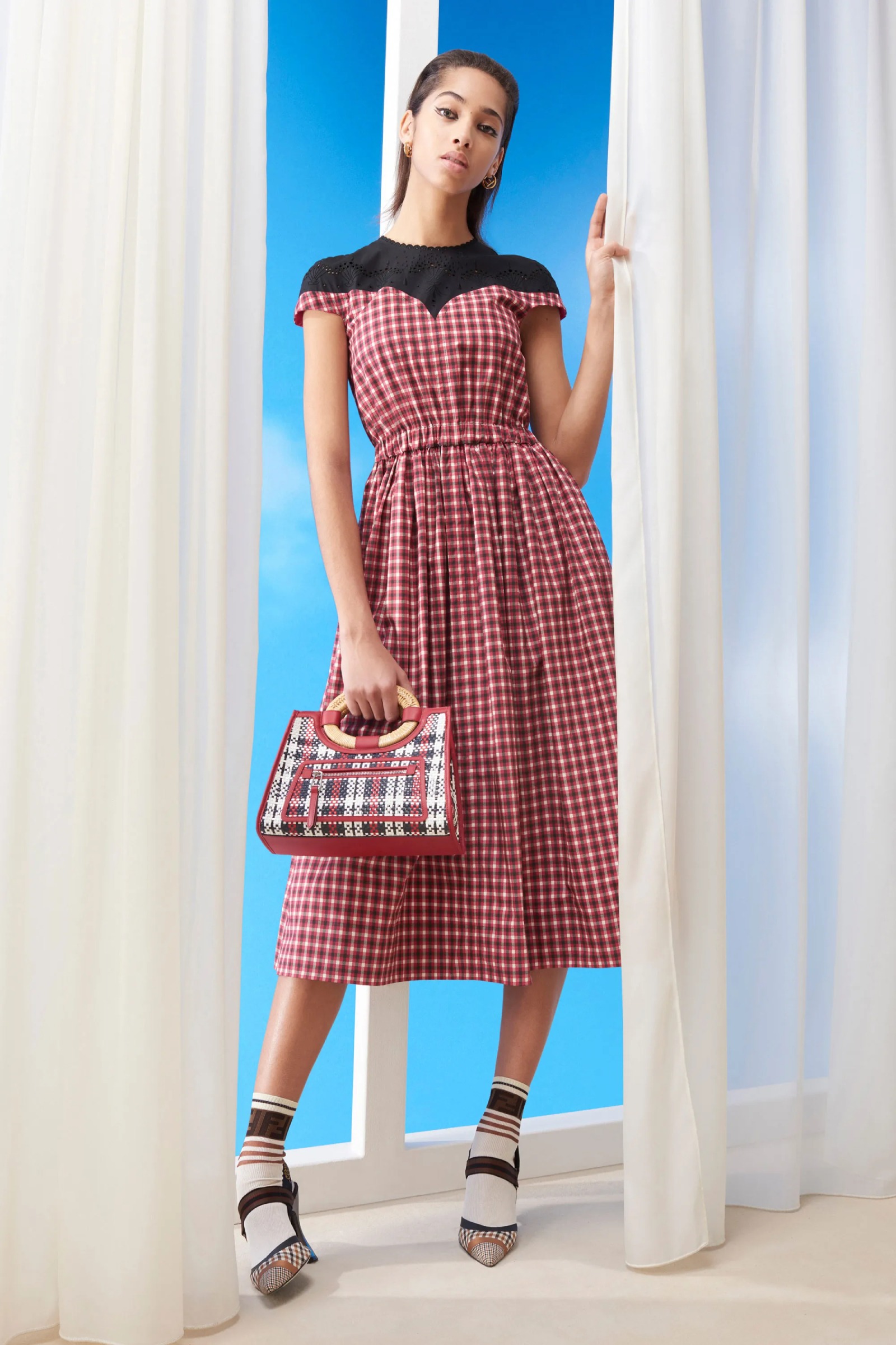 Rent FENDI Short Checkered Print Dress in Dubai - Designer 24