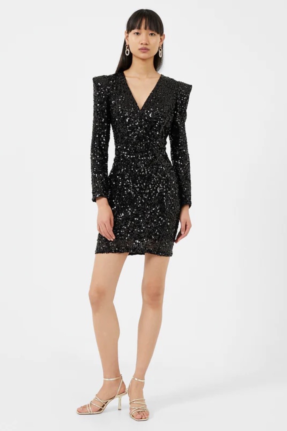 slim fit dress slacks Rent French Connection Anadia Sequin Tie Back Dress