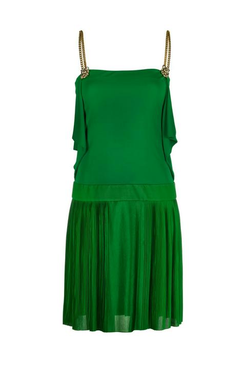 green check dress Miss Circle Women's Delia Pistachio Green Blazer Dress with Pleated Detail