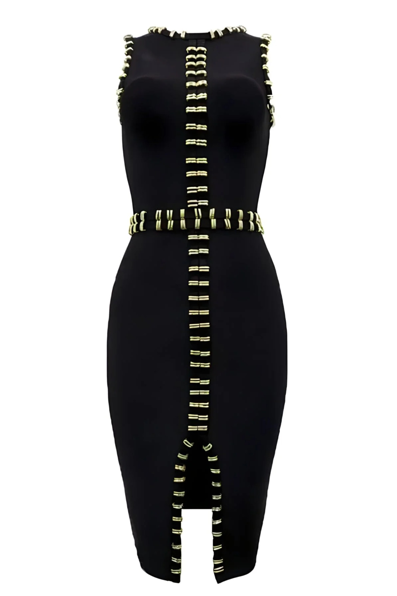 herve leger black and gold dress [WW37106] Hervé Léger
