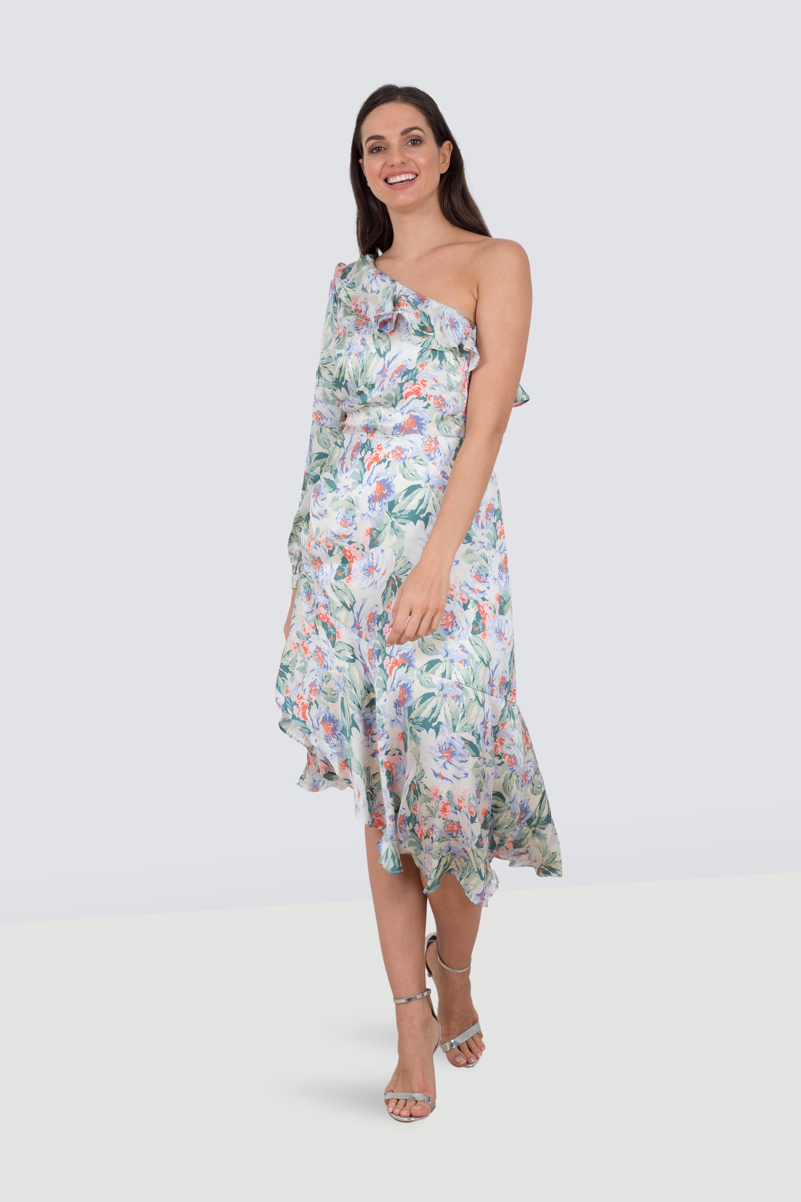 talulah floral mist midi dress