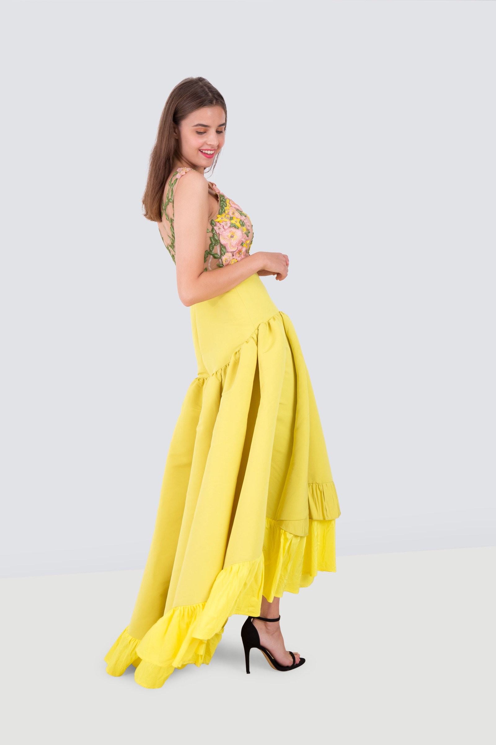 marchesa notte yellow dress