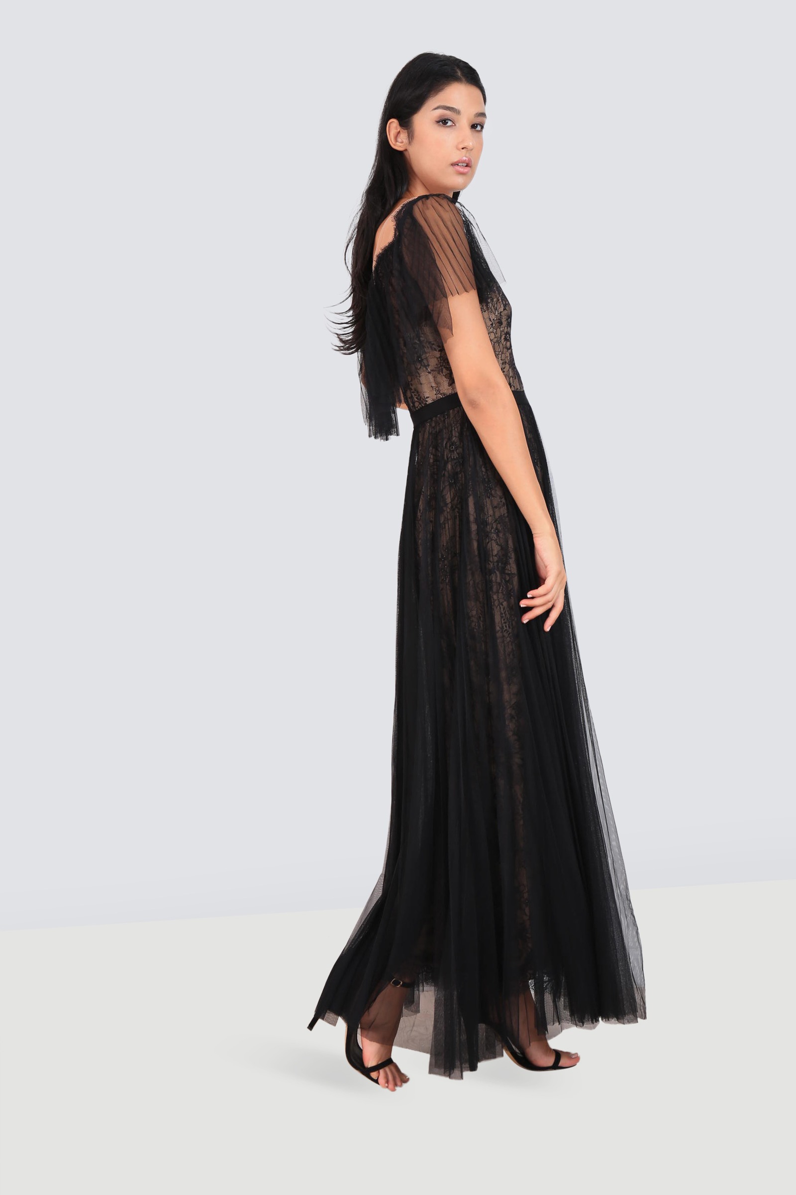 chinese dress ladies Marchesa Notte Tiered Halter Lace – luxury-24