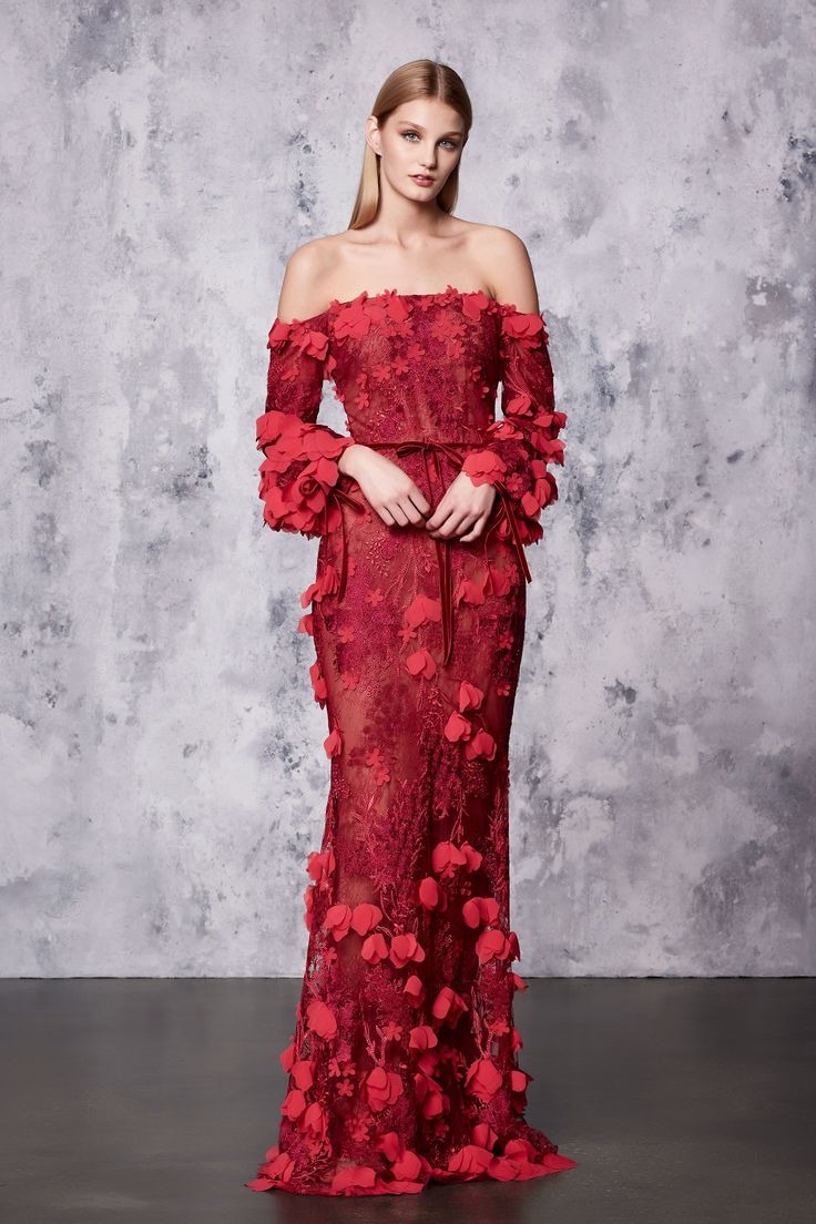 Rent MARCHESA Long Sleeve Floral Fitted Dress in Dubai - Designer 24