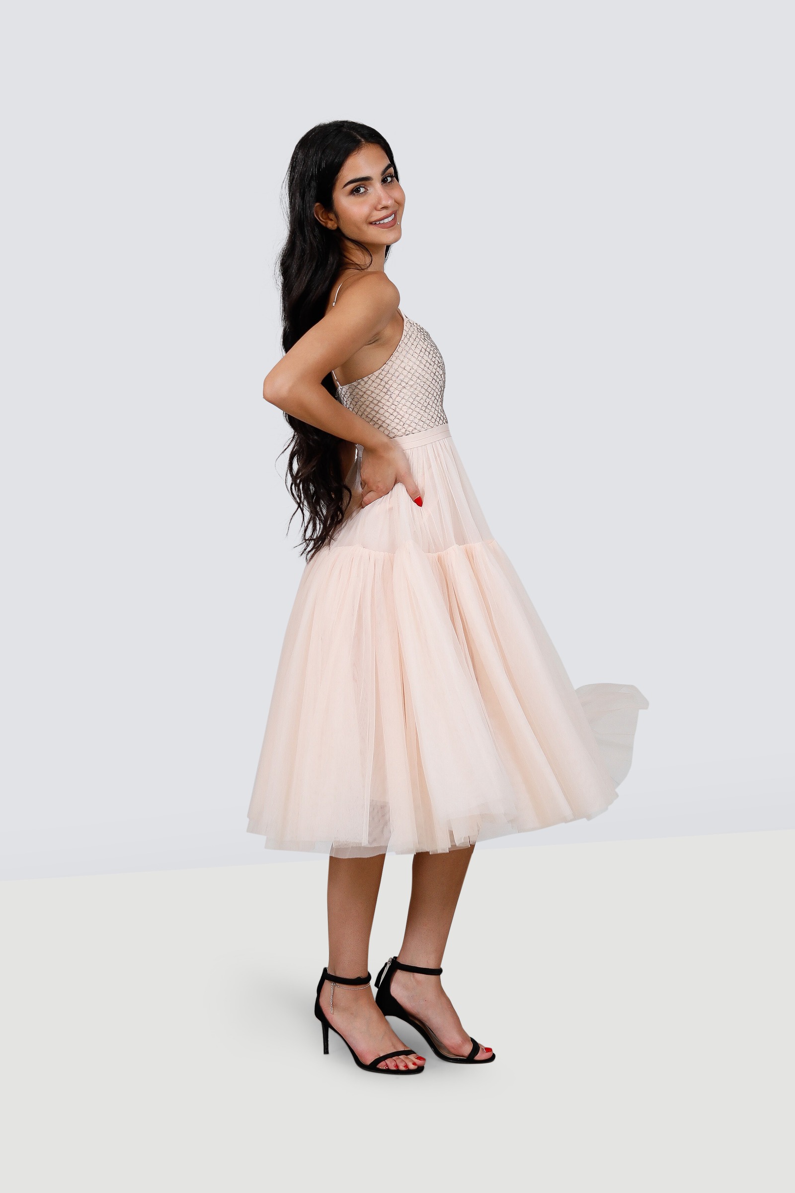 Rent NEEDLE THREAD Tulle Embellished Dress in Jordan Designer 24