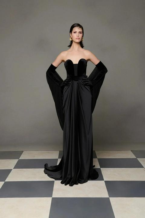 ワンピース ELISABETTA FRANCHI LONG DRESS ELISABETTA FRANCHI Women's long butter and red dress with