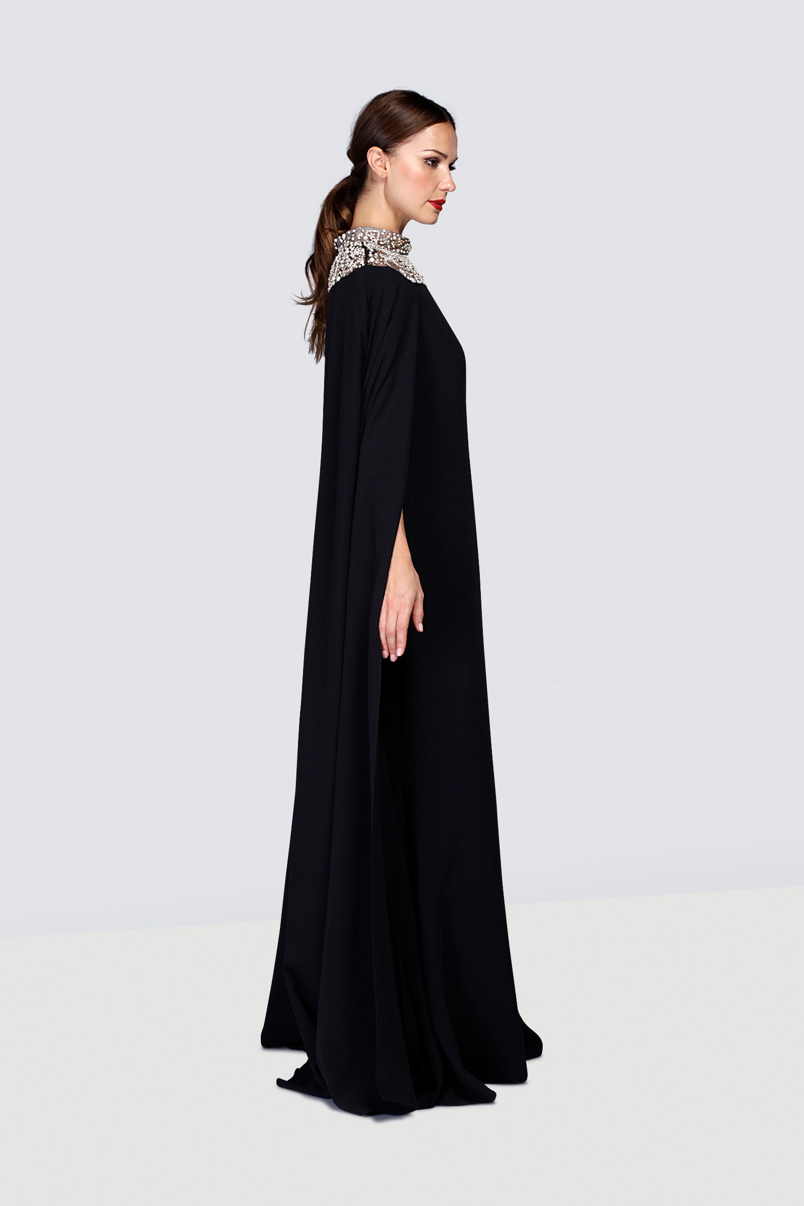 Rent REEM ACRA Cape Sleeve Gown in Dubai - Designer 24