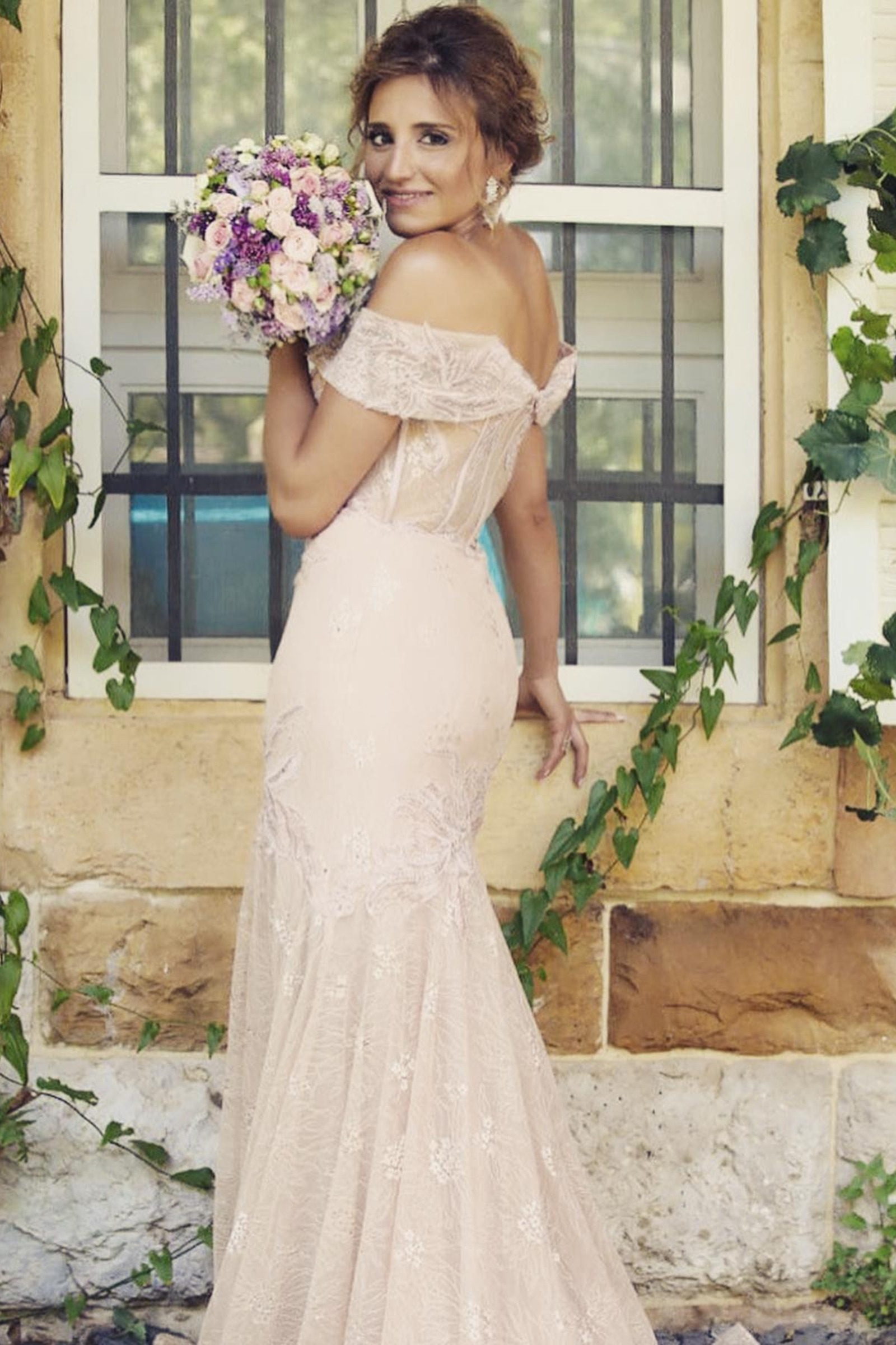 Rent SARAFIA HAUTE COUTURE Off Shoulder Mermaid Dress in Dubai - Designer 24