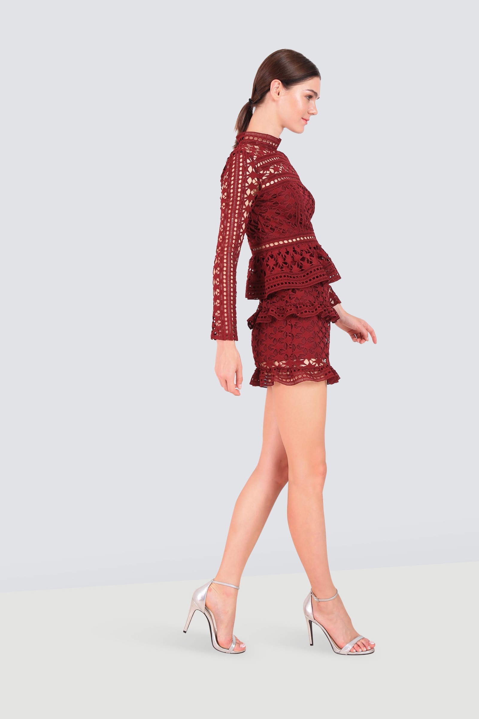 Self portrait high clearance neck star lace dress