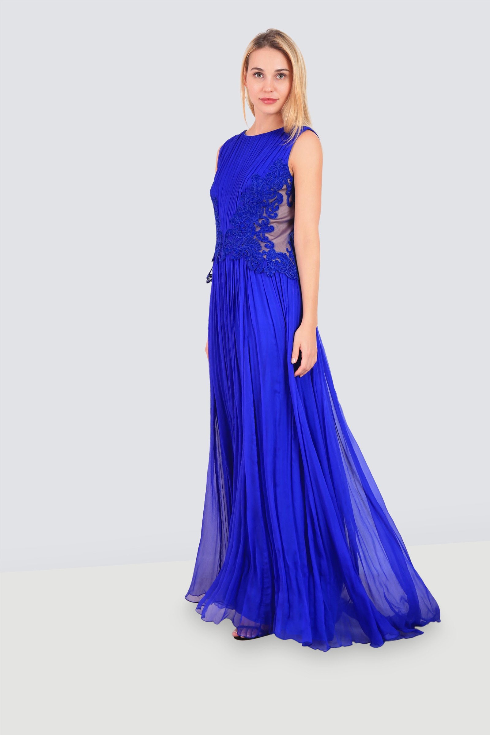 TADASHI rhinestone trim gown