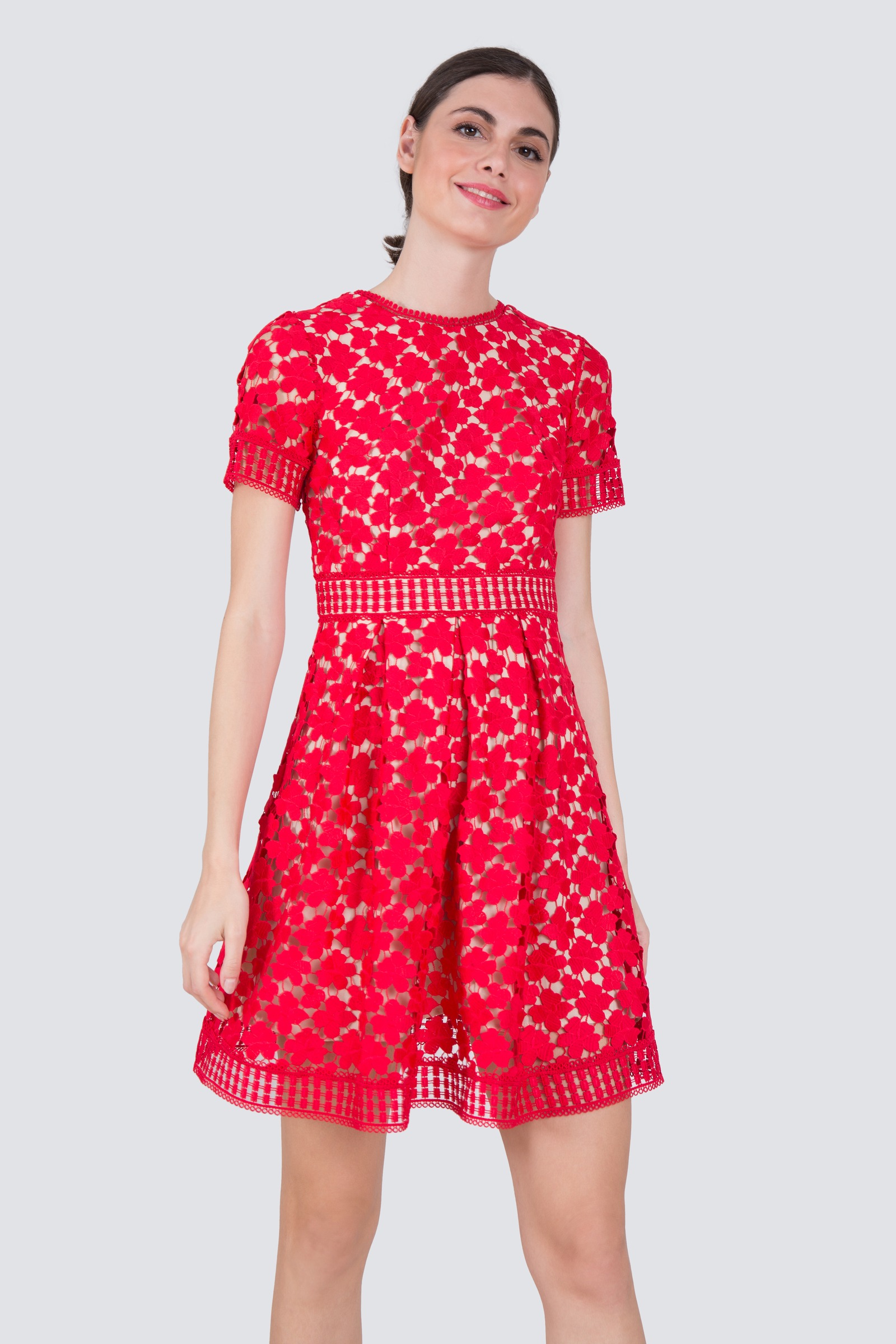 Shoshanna red lace clearance dress