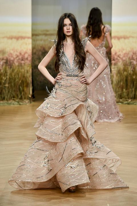ワンピース ELISABETTA FRANCHI Printed silk voile dress with ruffles Silk voile printed dress with ruffles | Elisabetta Franchi